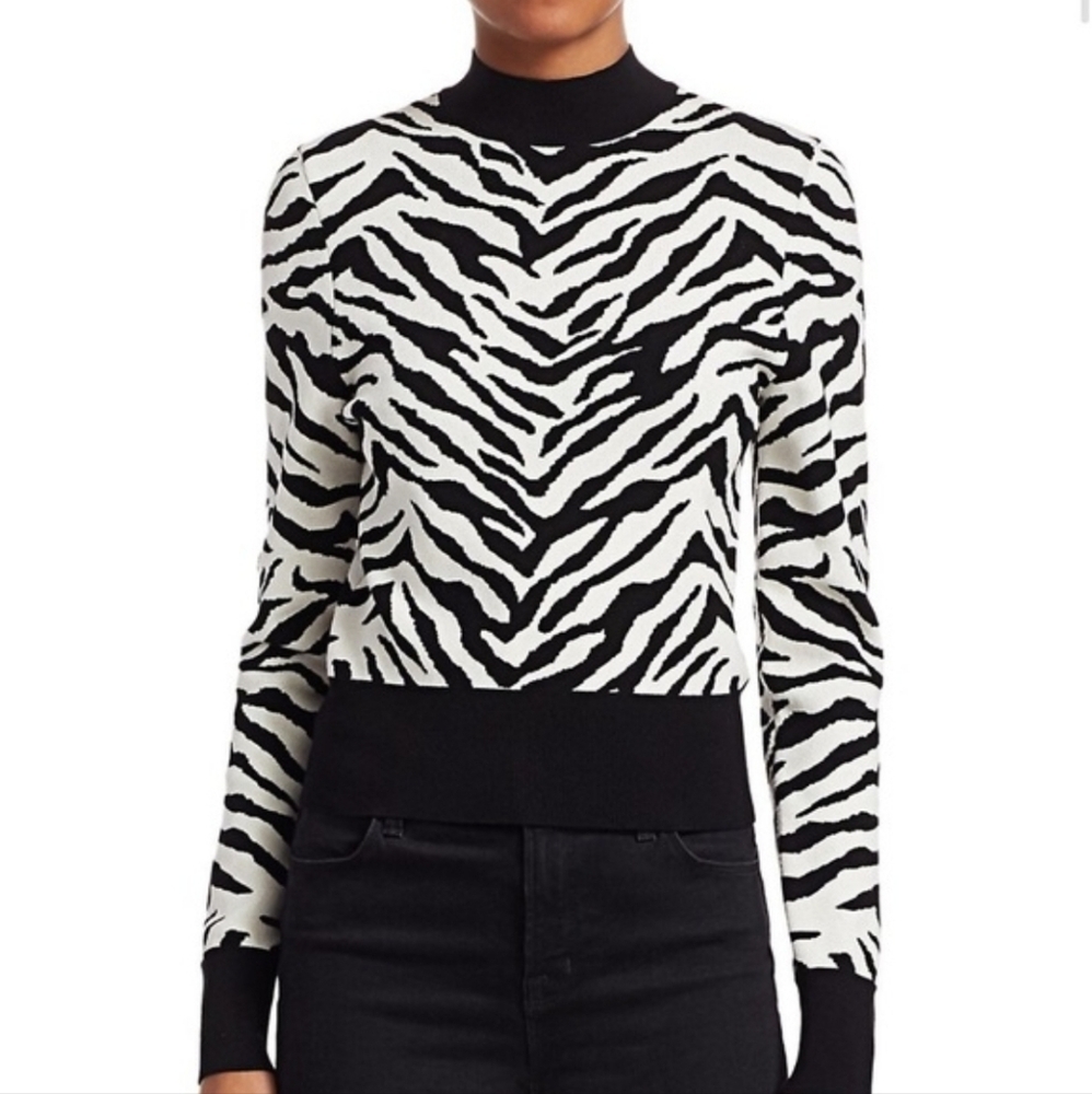 A.L.C. Black and White Zebra Sweater